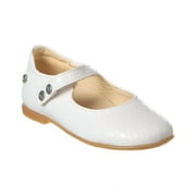 Naturino Ovindoli Python-Embossed Leather Flat, 29, White